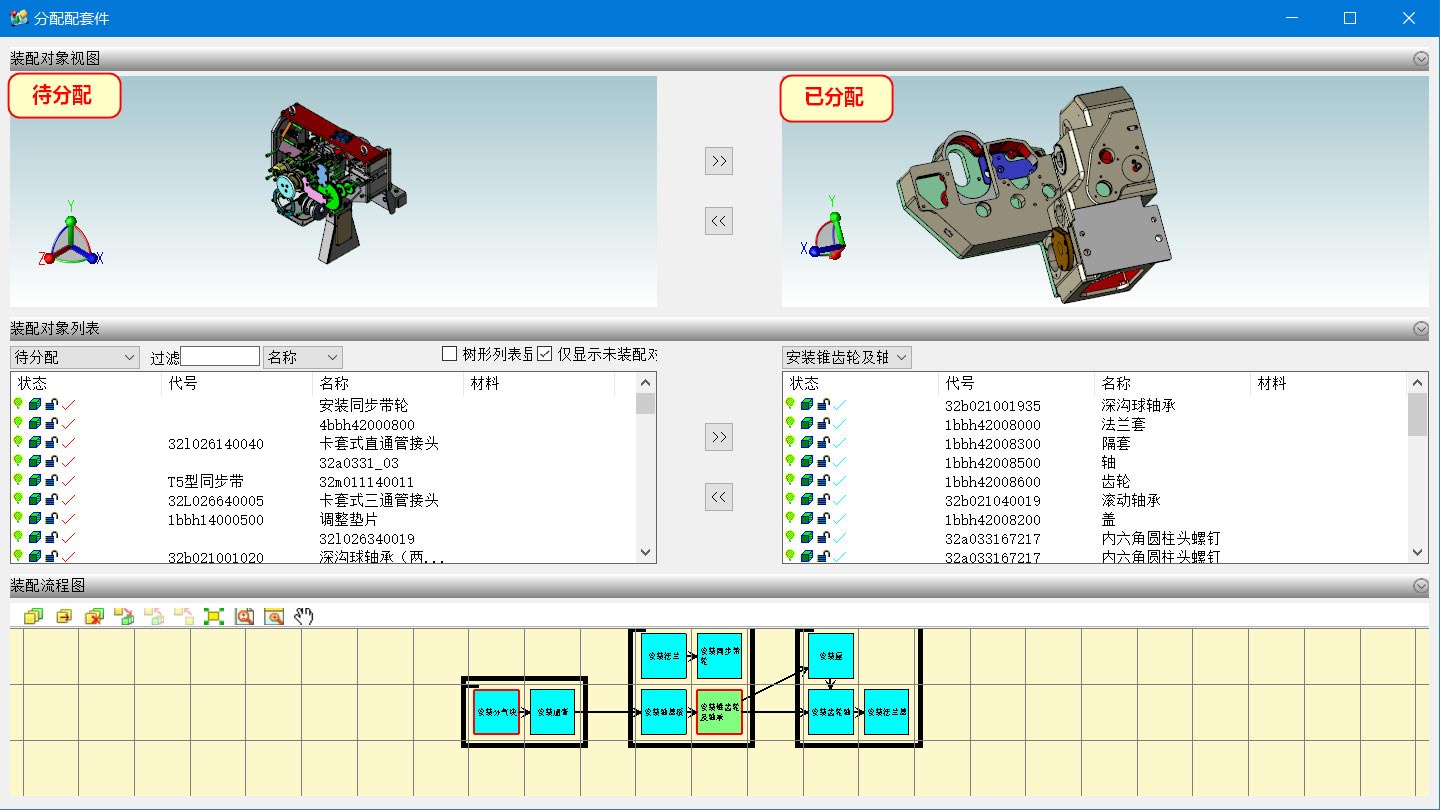 3D可视化的工序规划，快速形成装配流程图